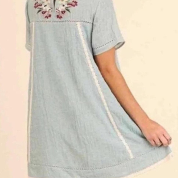 Umgee tan, short sleeve shift dress - Picture 2 of 3